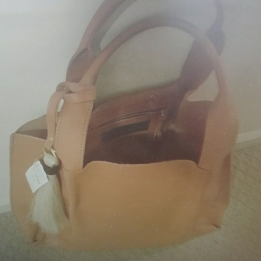 Oliveve Maggie Leather Tote - New with Tassle